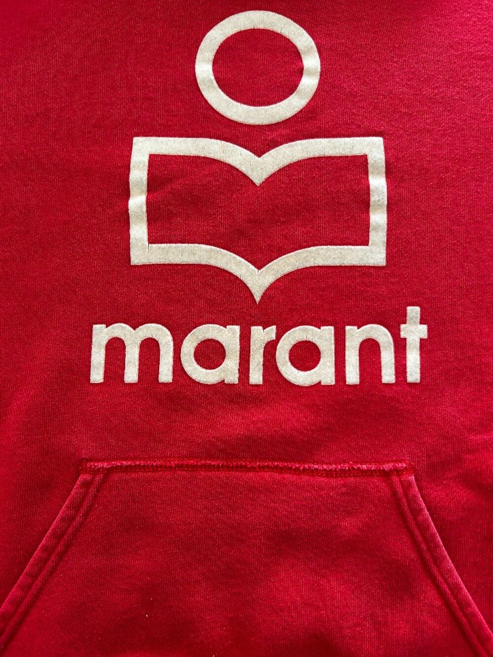 Isabel Marant Etoile, Mansel logo hoodie sweatshirt in red, size 38 *altered*